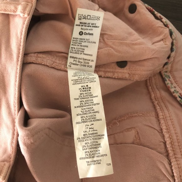 Marks & Spencer Light Dusted Pink Mid Rise Straight Leg Ankle Grazer Pants - Picture 11 of 14